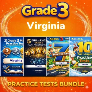Virginia SOL Grade 4 Math Practice Tests Bundle: 25 Unique Full-Length Tests