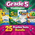 Washington SBA Grade 5 Math Practice Tests Bundle: 25 Unique Full-Length Tests