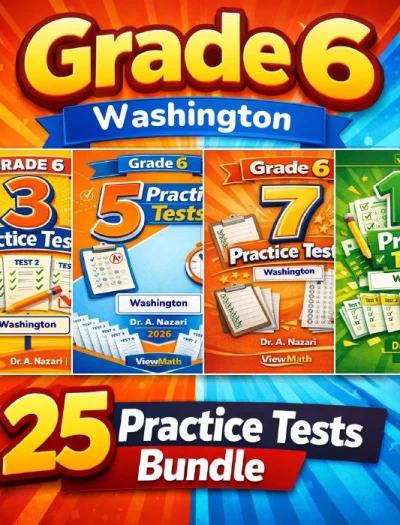 Washington SBA Grade 6 Math Practice Tests Bundle: 25 Unique Full-Length Tests