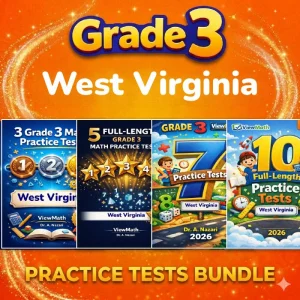 West Virginia WVGSA Grade 4 Math Practice Tests Bundle: 25 Full-Length Tests