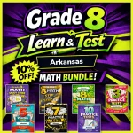 Arkansas ATLAS Grade 8 Math Learn & Test Bundle: 3 Guides, Workbook & 25 Tests