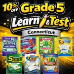 Connecticut SBAC Grade 5 Math Learn & Test Bundle: 3 Guides, Workbook & 25 Tests
