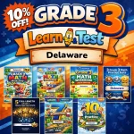 Delaware DeSSA Grade 3 Math Learn & Test Bundle: 3 Guides, Workbook & 25 Tests