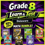 Delaware DeSSA Grade 8 Math Learn & Test Bundle: 3 Guides, Workbook & 25 Tests