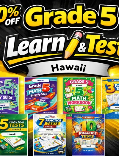 Hawaii SBA Grade 5 Math Learn & Test Bundle: 3 Guides, Workbook & 25 Tests