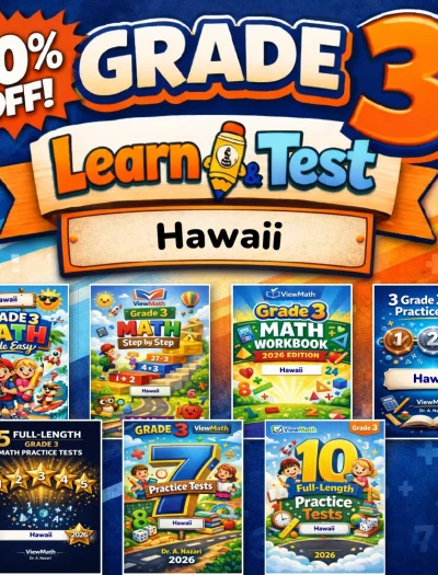 Hawaii SBA Grade 3 Math Learn & Test Bundle: 3 Guides, Workbook & 25 Tests