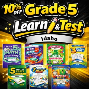 Idaho ISAT Grade 5 Math Learn & Test Bundle: 3 Guides, Workbook & 25 Tests