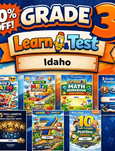 Idaho ISAT Grade 3 Math Learn & Test Bundle: 3 Guides, Workbook & 25 Tests