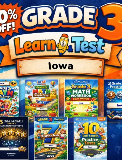 Iowa ISASP Grade 3 Math Learn & Test Bundle: 3 Guides, Workbook & 25 Tests