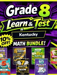 Kentucky KSA Grade 8 Math Learn & Test Bundle: 3 Guides, Workbook & 25 Tests