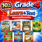 Massachusetts MCAS Grade 4 Math Learn & Test Bundle: 7 Books & 25 Tests