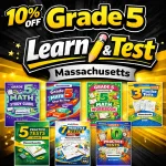 Massachusetts MCAS Grade 5 Math Learn & Test Bundle: 7 Books & 25 Tests