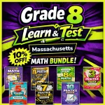 Massachusetts MCAS Grade 8 Math Learn & Test Bundle: 7 Books & 25 Tests