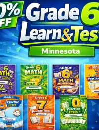 Minnesota MCA Grade 6 Math Learn & Test Bundle: 3 Guides, Workbook & 25 Tests