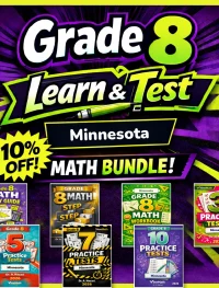 Minnesota MCA Grade 8 Math Learn & Test Bundle: 3 Guides, Workbook & 25 Tests