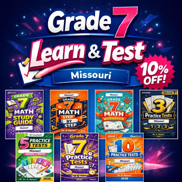 Missouri MAP Grade 7 Math Learn & Test Bundle: 3 Guides, Workbook & 25 ...