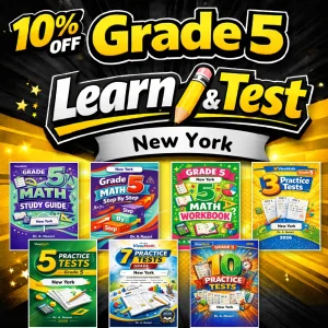 New York NYS Math Test Grade 5 Math Learn & Test Bundle: 7 Books & 25 Tests