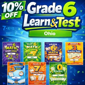 Ohio OST Grade 6 Math Learn & Test Bundle: 3 Guides, Workbook & 25 Tests