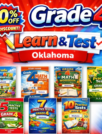 Oklahoma OSTP Grade 4 Math Learn & Test Bundle: 3 Guides, Workbook & 25 Tests