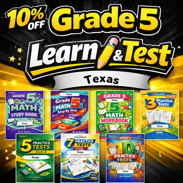 Texas STAAR Grade 5 Math Learn & Test Bundle: 3 Guides, Workbook & 25 ...