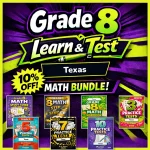 Texas STAAR Grade 8 Math Learn & Test Bundle: 3 Guides, Workbook & 25 Tests
