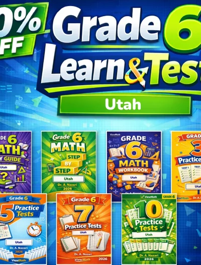 Utah RISE Grade 6 Math Learn & Test Bundle: 3 Guides, Workbook & 25 Tests