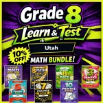 Utah RISE Grade 8 Math Learn & Test Bundle: 3 Guides, Workbook & 25 Tests
