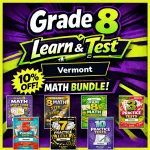 Vermont SBAC Grade 8 Math Learn & Test Bundle: 3 Guides, Workbook & 25 Tests