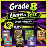 West Virginia WVGSA Grade 8 Math Learn & Test Bundle: 7 Books & 25 Tests