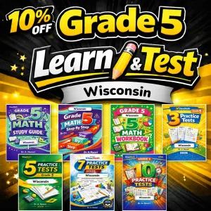 Wisconsin Forward Exam Grade 5 Math Learn & Test Bundle: 7 Books & 25 Tests