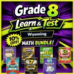 Wyoming WY-TOPP Grade 8 Math Learn & Test Bundle: 3 Guides, Workbook & 25 Tests