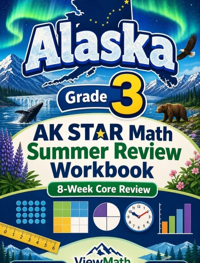 Alaska AK STAR Grade 3 Math Summer Review Workbook