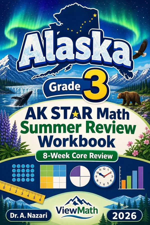 Alaska AK STAR Grade 3 Math Summer Review Workbook