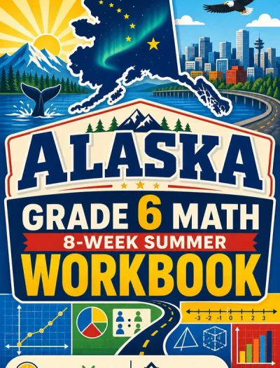 Alaska AK STAR Grade 6 Math Summer Review Workbook