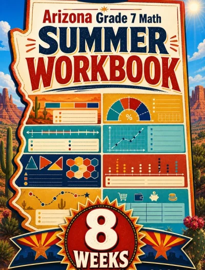 Arizona AASA Grade 7 Math Summer Review Workbook