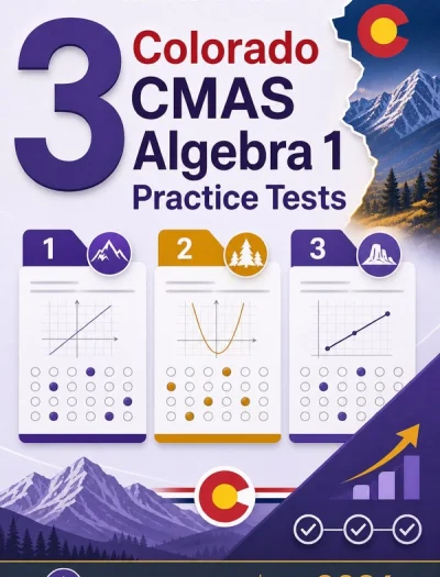 3 Colorado CMAS Algebra 1 Math Practice Tests