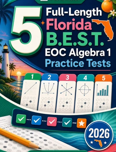5 Full-Length Florida B.E.S.T. EOC Algebra 1 Math Practice Tests
