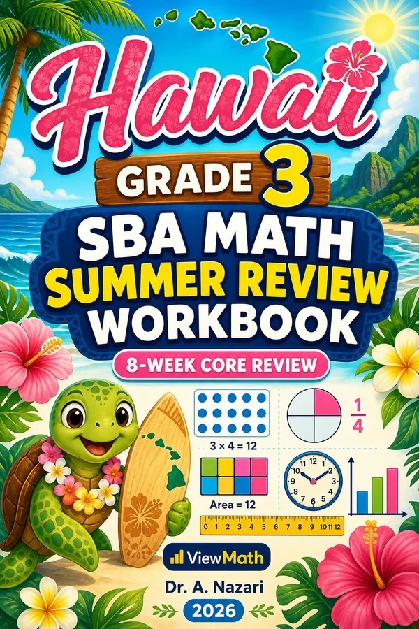 Hawaii SBA Grade 3 Math Summer Review Workbook