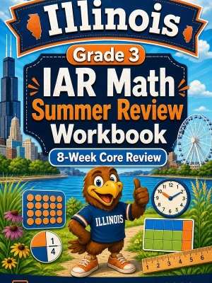 Illinois IAR Grade 3 Math Summer Review Workbook