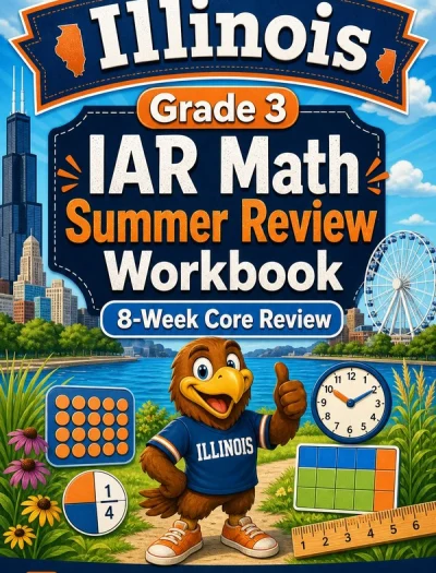 Illinois IAR Grade 3 Math Summer Review Workbook