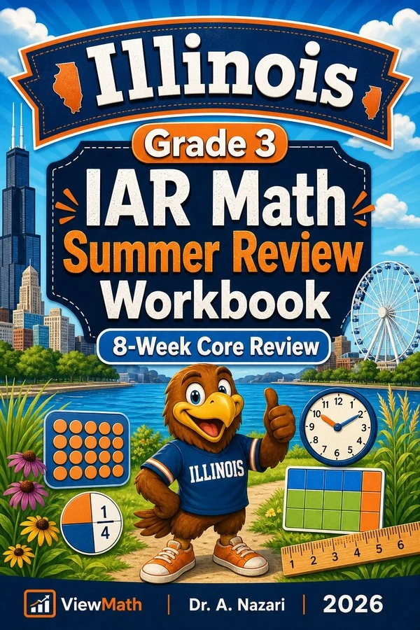 Illinois IAR Grade 3 Math Summer Review Workbook