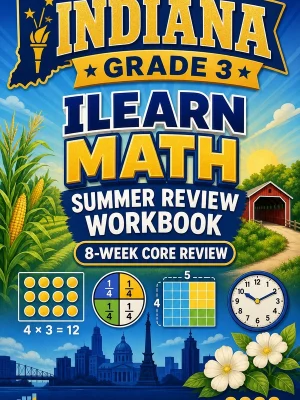 Indiana ILEARN Grade 3 Math Summer Review Workbook