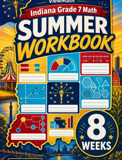 Indiana ILEARN Grade 7 Math Summer Review Workbook