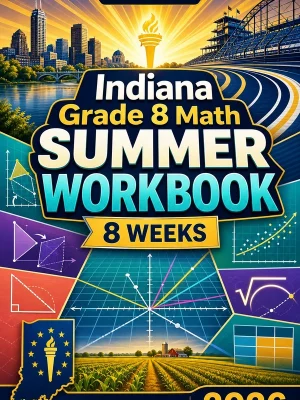 Indiana ILEARN Grade 8 Math Summer Review Workbook