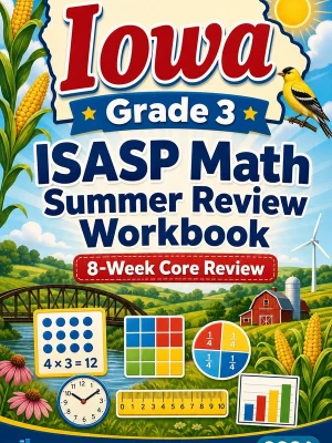 Iowa ISASP Grade 3 Math Summer Review Workbook