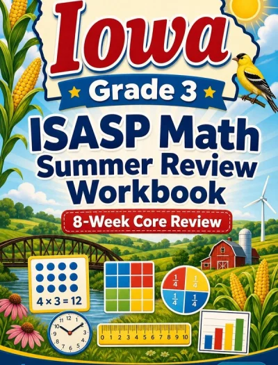 Iowa ISASP Grade 3 Math Summer Review Workbook