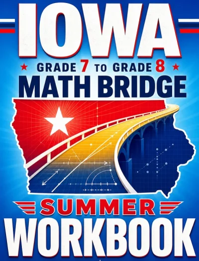 Iowa ISASP Grade 7 to Grade 8 Math Summer Bridge Workbook
