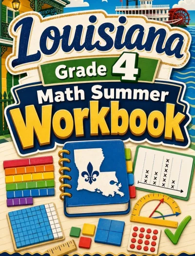 Louisiana LEAP 2025 Grade 4 Math Summer Review Workbook