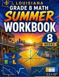 Louisiana LEAP 2025 Grade 8 Math Summer Review Workbook