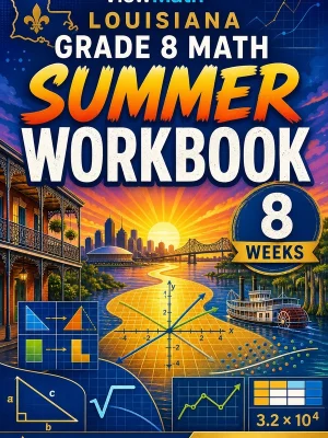Louisiana LEAP 2025 Grade 8 Math Summer Review Workbook